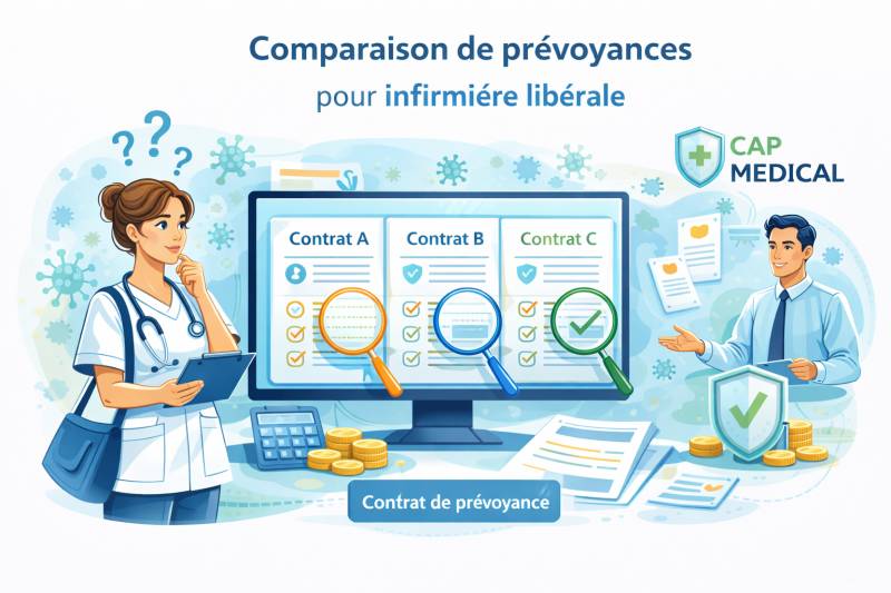 Etude comparative gratuite des contrats prévoyance Loi Madelin pour une infirmière libérale 
