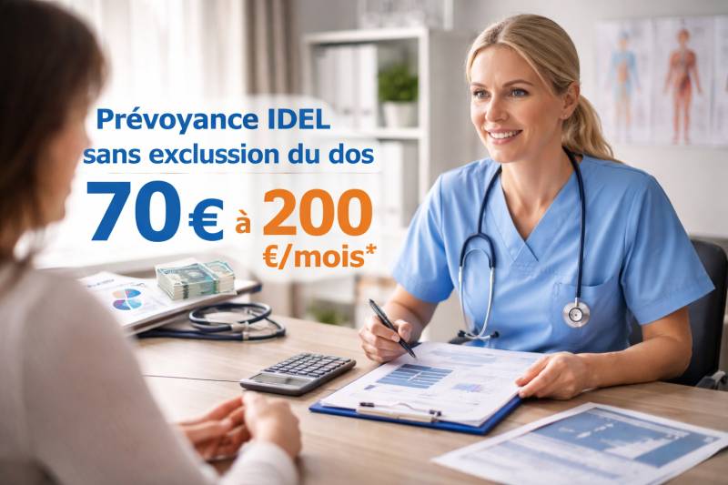 Coût mensuel d'une prévoyance santé pour infirmière libérale sans limitation pour le dos