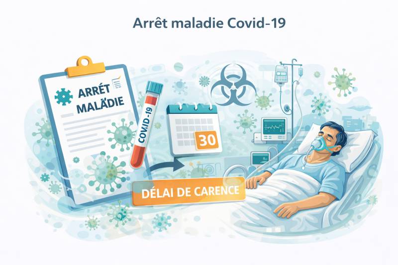 Couverture d'un arrêt maladie Covid 19